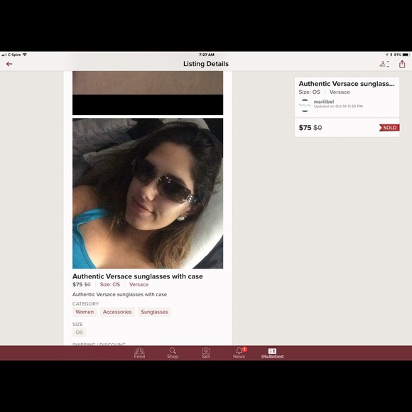 SOLD.  Authentic Versace sunglasses - Picture 4 of 4